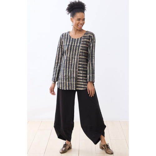 Nanda Ponte Knit Lantern-Leg Pant - Black