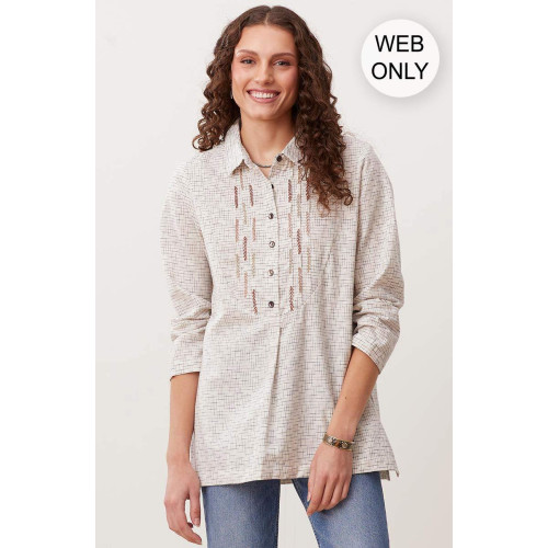 Bhavna Long-Sleeve Tunic - Natural