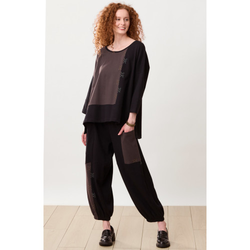 Vishram Textured Cotton Knit Pull-On Pant - Black