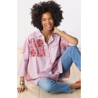 Mandvi Organic Cotton Oversized Shirt - Opal/Multi